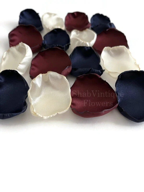 Бургундия, темно-синий и слоновой кости цветок лепестки смесь 100 лепестков, свадебный декор - Изображение 4 из 4