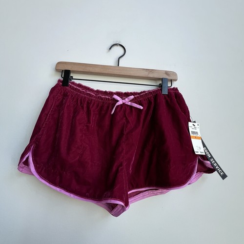 Nuovo set pigiama ROOM SERVICE velluto marrone piccolo colletto dentellato top pantaloncini - Foto 12 di 18