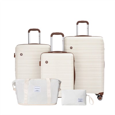Luggage Sets 5 Piece Suitcase Set,PP Hardshell Carry on Suitcase Set w/TSA Lock