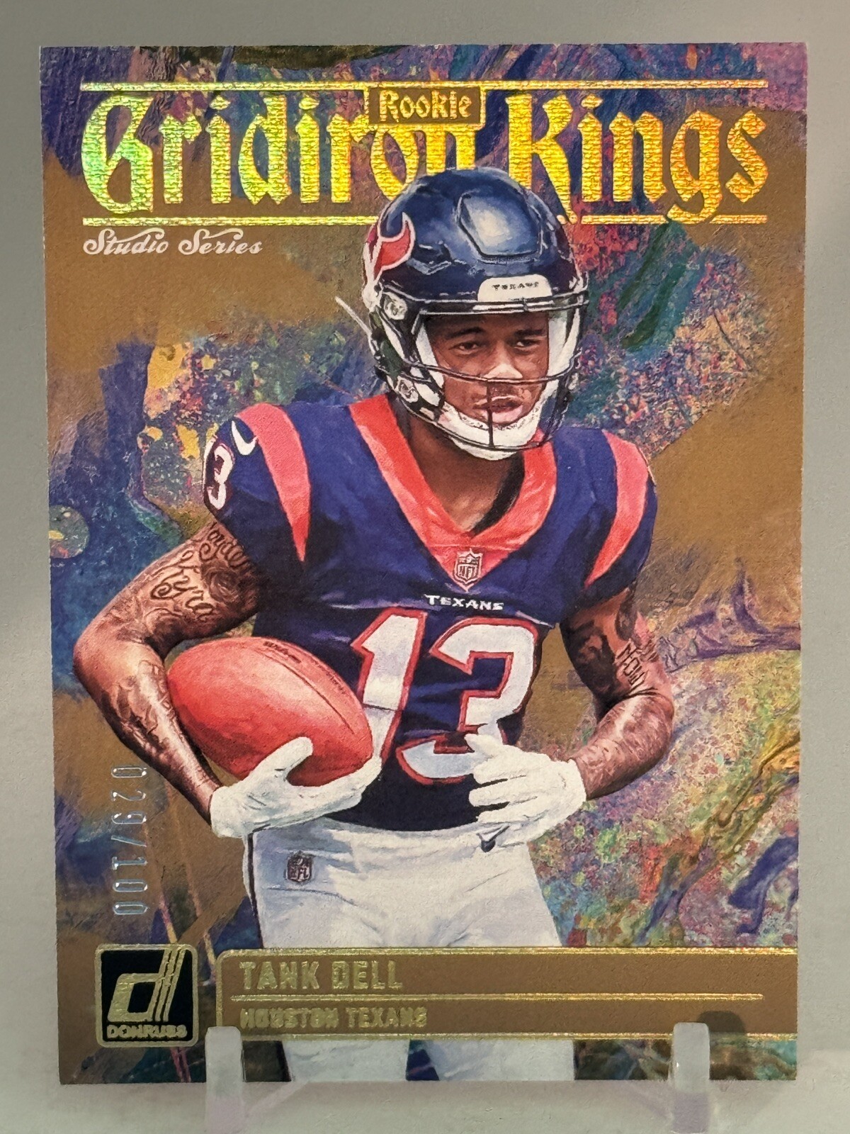 TANK DELL 2023 Donruss Rookie Gridiron Kings Studio Series Bronze /100. C204