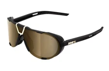New 100% WESTCRAFT Sunglasses | Soft Tact Black / Soft Gold Mirror + Clear Lens