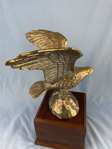 Golf Trophy Eagle Flying Wooden Base Interchangeable Parts Medium Size 12 Inches - Picture 3 of 9