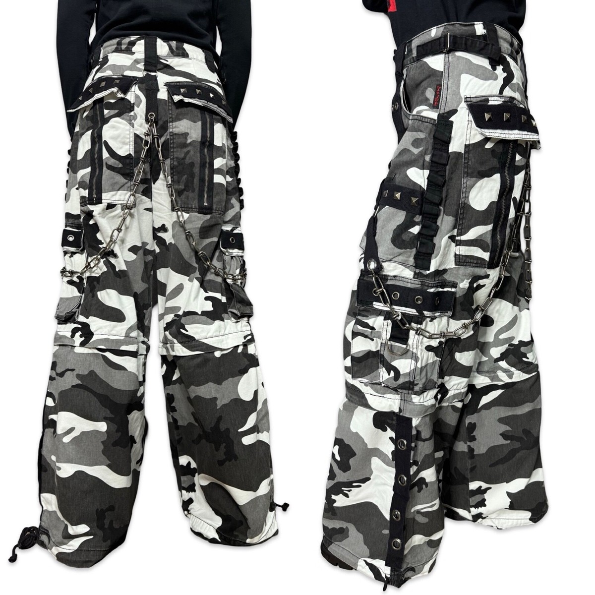 tripp nyc 2way エレクトロ パンツ　サブカル　グランジ　y2k Tripp NYC Goth Skate Grunge Straps Baggy Bondage y2k Skull Pants