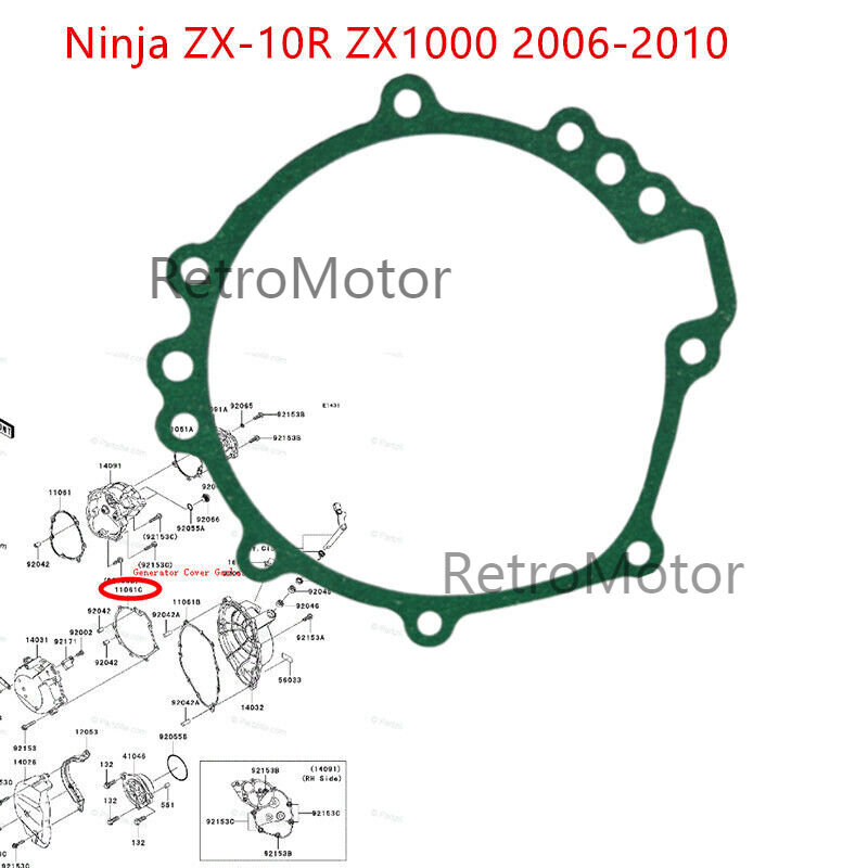 Engine Cover Seal Gasket for Kawasaki Ninja 1000 ZX-10R