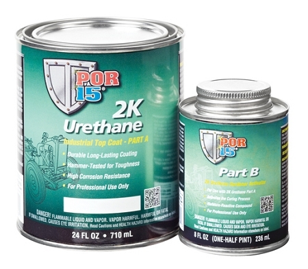 POR15 2K Urethane Dark Grey 946ml Durable Coating 2 Part Paint Coat Gray POR 15