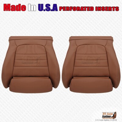 2016-2023 For Mercedes-Benz C300 Leatherette Perf Front Bottom Seat Covers Brown