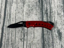 Rite Edge Folding Pocket Knife #210677-RD Black Blade Red Handle