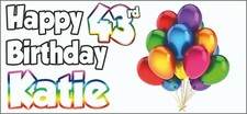 2 PERSONALISED Balloon 43rd Birthday Banner Party Decorations Mens Ladies Adults