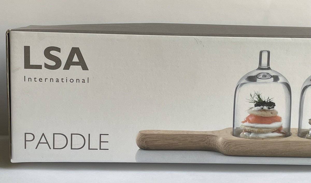 LSA International 45 cm Dome Trio and Oak Paddle Tableware
