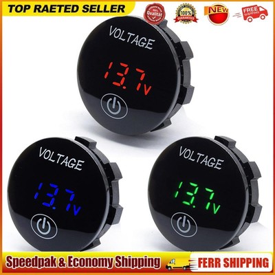 LED Digital Voltmeter with Touch Switch Digital Gauge Tester for Car Boat Marine