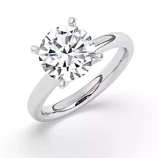 2CT Round Lab Grown/CVD Diamond For Wedding Certified Ring 14k White Gold