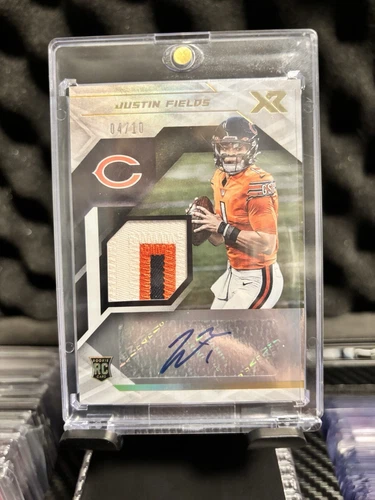 2021 XR Rookie Swatch Autographs #JFI Justin Fields White 4/10 RPA 