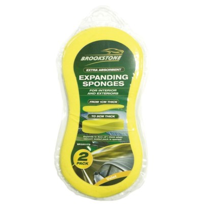 Brookstone 2er Pack expandierende Autoschwämme von 1 cm im Paket bis 5 cm