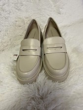 Steve Madden Lotto Penny Loafer Nonleather Beige Slip On Chunky Heel Y2K 90s 10