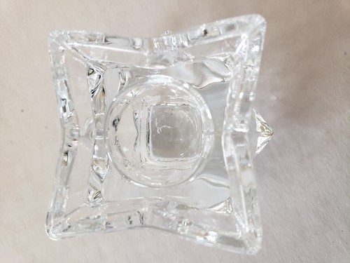 Crystal Glass Taper Candle Holders Cubed Stars - Picture 4 of 4