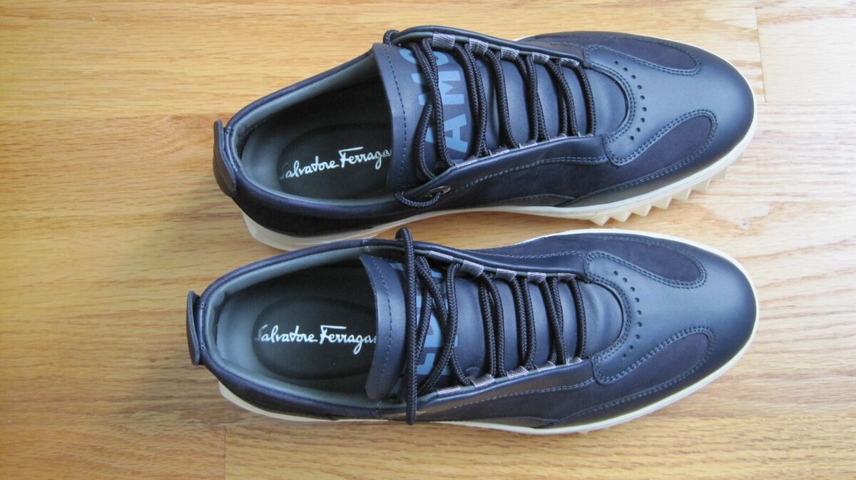 New in Box SALVATORE FERRAGAMO AARON Dark Blue Men sneakers New in Box SALVATORE FERRAGAMO AARON Dark Blue Men sneakers