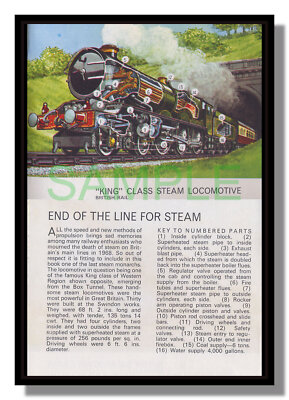 Ex-GWR King Class Box Tunnel gerahmt Ausbruch Zeichnung Ashwell Holz kostenlose P & P UK