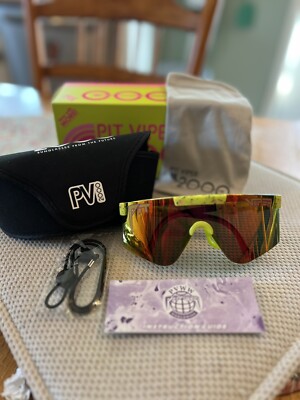 PIT VIPER The 1993 2000 POLARIZED Sunglasses Yellow Pink Splatter