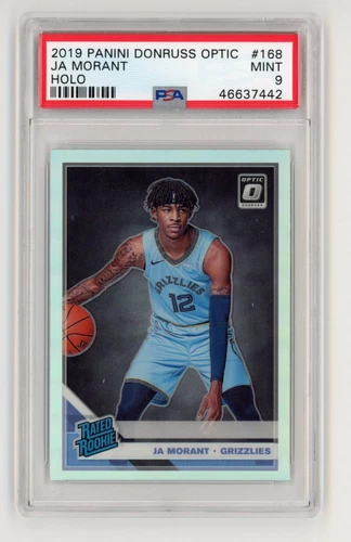 2019-20 Donruss Optic JA MORANT Rookie Card RC HOLO SILVER PRIZM #168 - PSA 9
