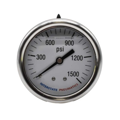 #ad Oil Filled Pressure Gauge 1500 PSI 2 1 2quot; Dial 1 4quot; NPT Rear Mount G7122 1500 $14.76