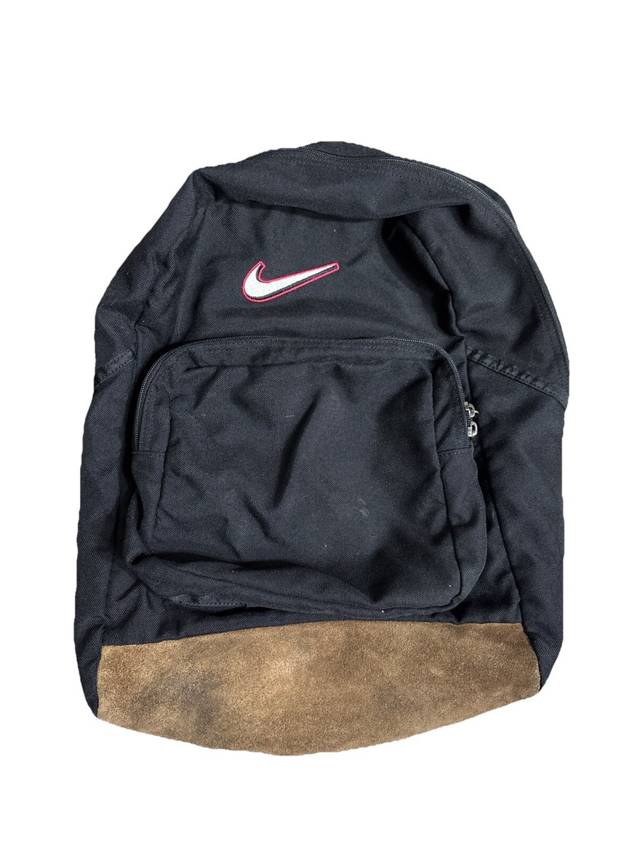 ⚡️90s old Nike backpack Black オールド　ナイキ Vintage Nike Backpack Black Brown Suede Bottom Center Swoosh