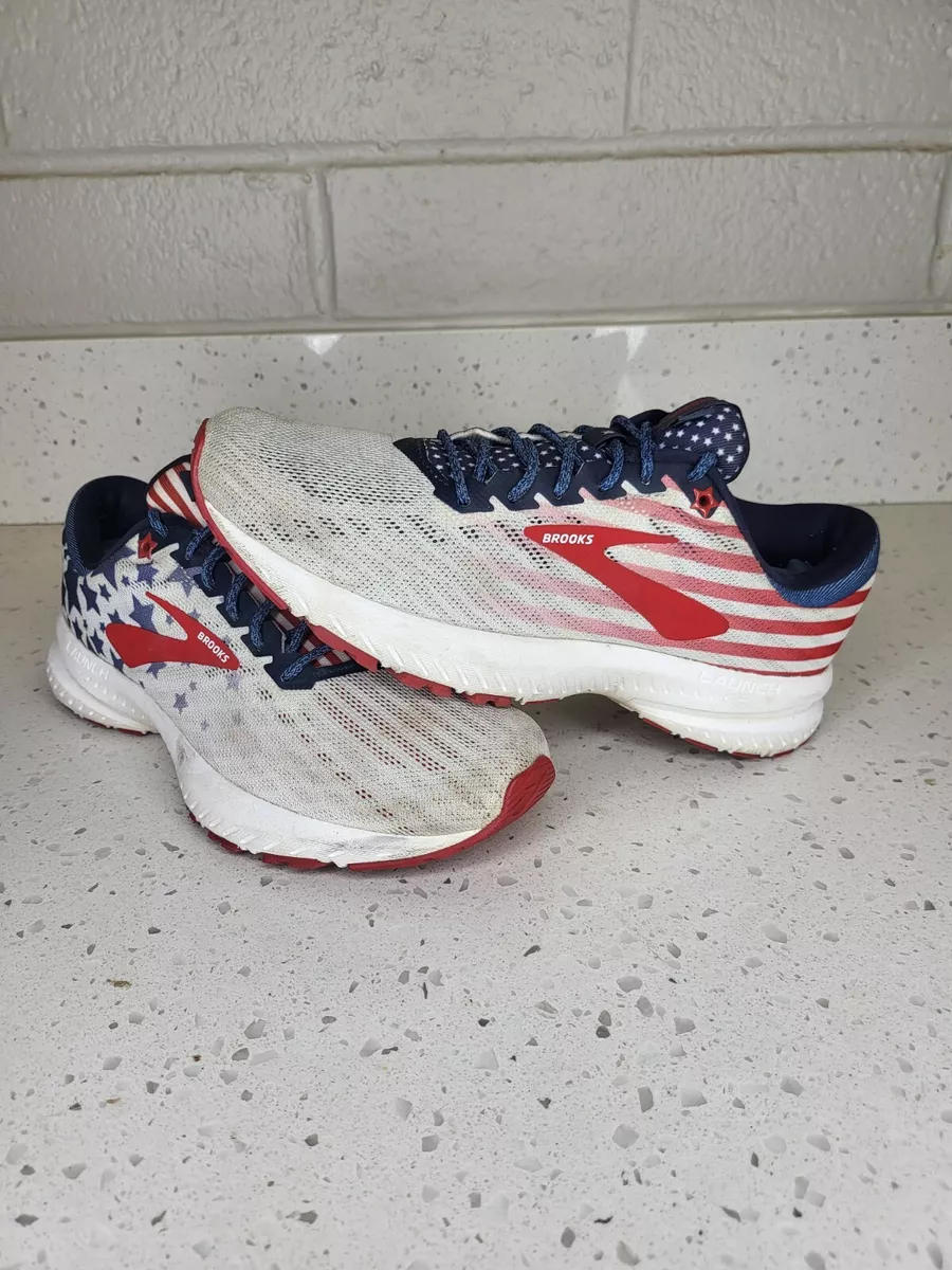 Brooks Launch 6 American Flag Running Shoes Womens Size 7 Mens Size 6