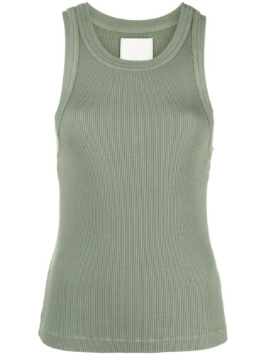 Citizens of Humanity Womens Isabel Ribbed Tank Top Moss Green XL Organic Cotton - Picture 1 of 12