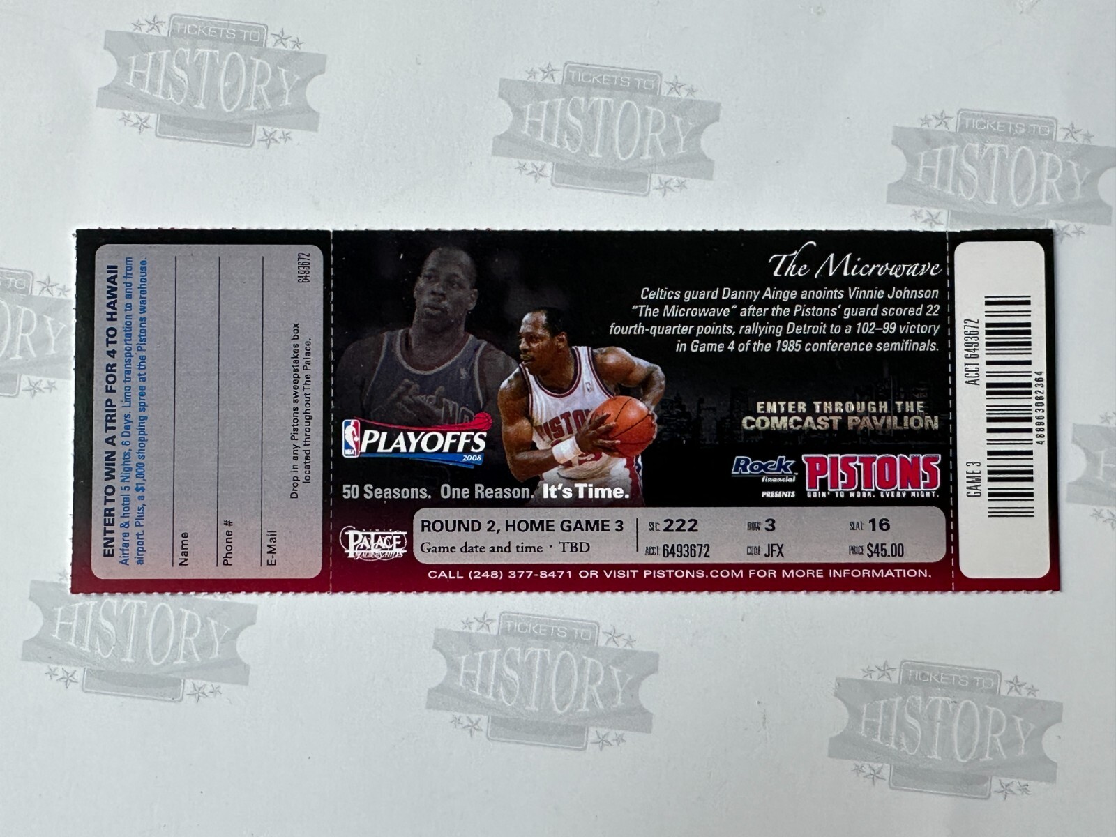 2008 NBA Playoffs ECS Gm 5 Orlando Magic Detroit Pistons Ticket 5/13/08