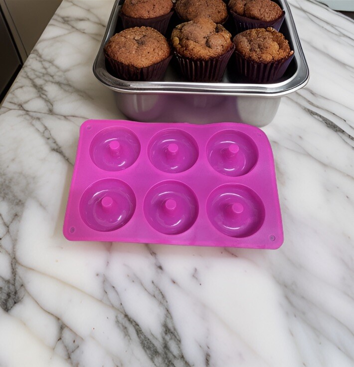 X4 Silicone Doughnut Mould Donut Baking Pan BPA Free Mold Tray Muffin Cake 16