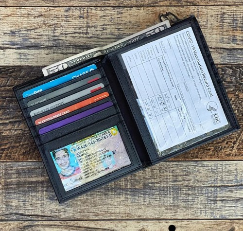 Men's Genuine Leather Bifold Wallet Hipster Credit Card ID Holder RFID Blocking