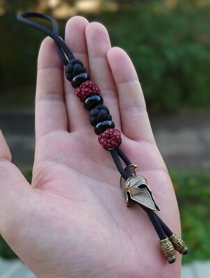 Paracord Knife Lanyard with bead helmet legionary Spartan helmet
