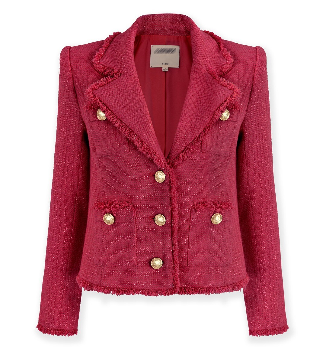 Women L'AGENCE Women Coat Boucle Tweed Single Breasted Blazer Top