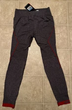 NWT Women's Nike Pro Training Leggings GREY RED Running Base Layer SZ M