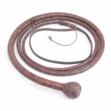 Hand Crafted Real Kangaroo Hide Leather Snake Whip 4, 5, 6 & 8 Foot 12 Plaits 