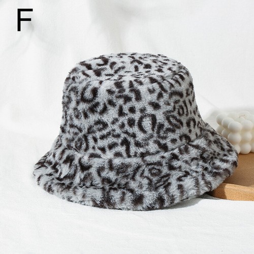 Cappello donna invernale soffice peluche secchiello donna leopardato caldo pelliccia sintetica pescatore berretti - Foto 18 di 22