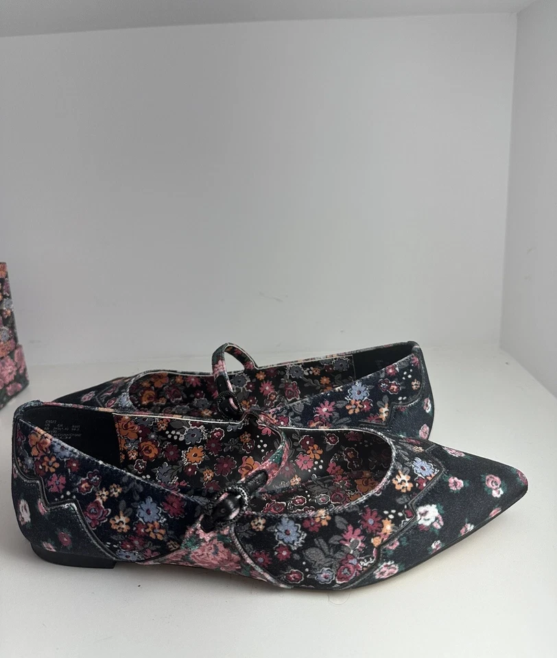 Tabitha Simmons от Coach Harriette Mary Jane цветочный плоский размер 8 или ЕС 39, EUC - Изображение 3 из 4