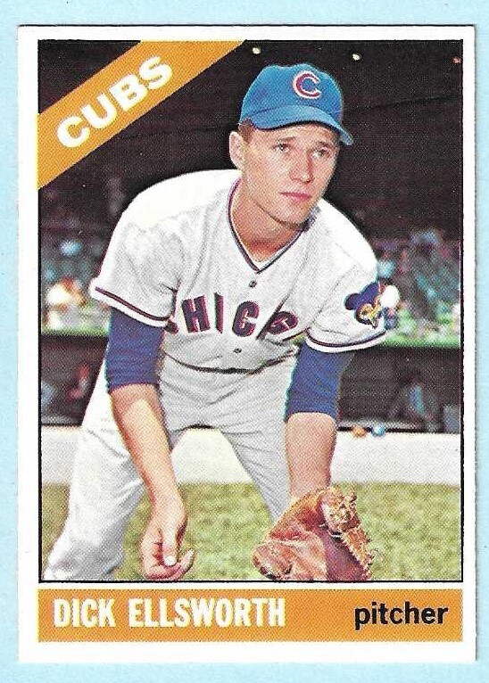 1966 Topps #447 Dick Ellsworth Chicago Cubs Near Mint - COMPLETE SETBREAK