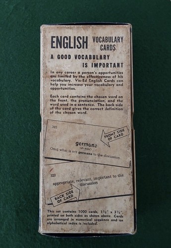 Vintage Vocabulary Flash Cards Vis-Ed Box Set English JUNK JOURNALS - Picture 3 of 8