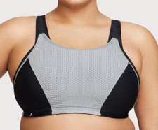 Glamorise Sport 32D Custom Control Sports Bra NWOT Grey 1166
