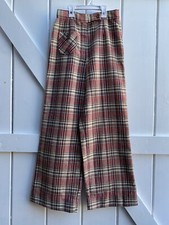 Vintage 60s/70s Plaid Trousers Wide Leg Bottom Pants Sears Jr Bazaar