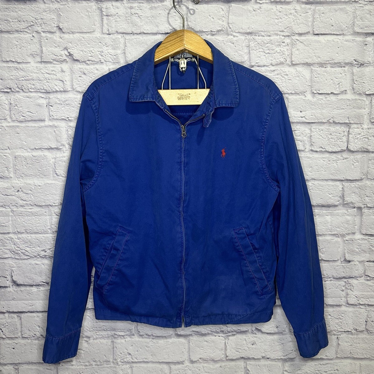 VINTAGE 90s Polo Ralph Lauren Jacket Mens Large Blue Harrington