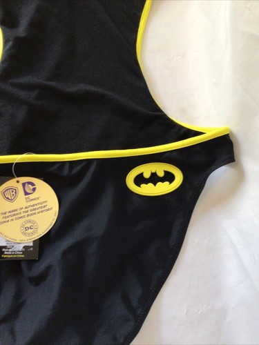 Dc Comics Batman Triangle Monokini Swimsuit Black Yellow Sz Small - Picture 7 of 9