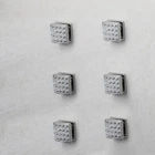 4/6pcs Body Massage Jets Square Chrome Shower Faucet Sprayer Wall Mounted