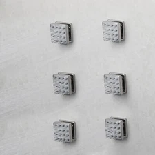4/6pcs Body Massage Jets Square Chrome Shower Faucet Sprayer Wall Mounted
