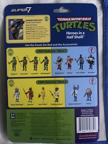 Donatello Undercover Don TMNT Teenage Mutant Ninja Turtle Super7 ReAction Figure - Picture 2 of 2
