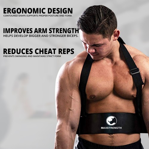 Heavy Duty Arm Blaster Body Building Bomber Bicep Curl Triceps Muscle Fitness - Picture 5 of 12