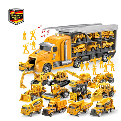 JOYIN 25-in-1 Spielzeugset Druckguss Bauwagen mit Geräuschen
