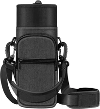 CaseBot Water Bottle Carrier Bag Sling Case, Sports Pouch Black 