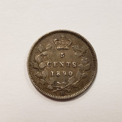 1890-H 5c Canada Five Cents Silver .0346 ASW - KM2 - SKU-Q3988