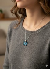 Blue Butterfly Sterling Silver Necklace For Women
